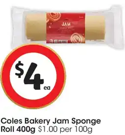Coles Coles Bakery Jam Sponge Roll offer