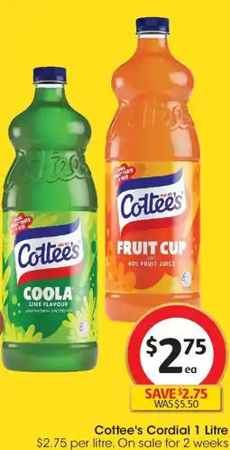 Coles Cottee's Cordial offer