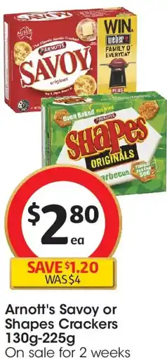 Coles Arnott's Savoy or Shapes Crackers offer
