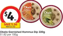 Coles Obela Garnished Hommus Dip offer