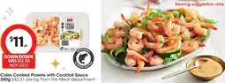 Coles Coles Cooked Prawns with Cocktail Sauce offer