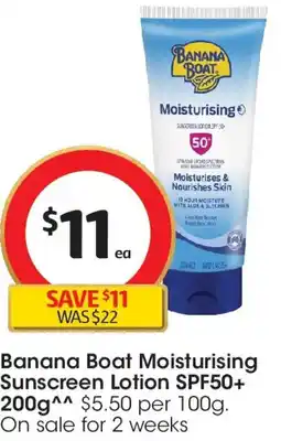 Coles Banana boat moisturising sunscreen lotion spf50+ offer