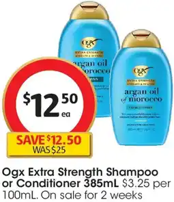 Coles Ogx Extra Strength Shampoo or Conditioner offer