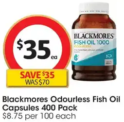 Coles Blackmores Odourless Fish Oil Capsules offer