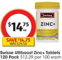 Coles Swisse Ultiboost Zinc+ Tablets offer