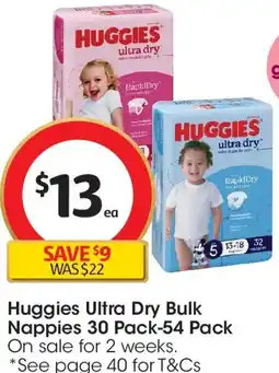 Coles Huggies Ultra Dry Bulk Nappies offer