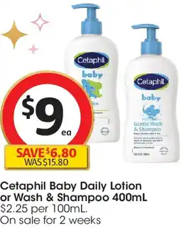 Coles Cetaphil Baby Daily Lotion or Wash & Shampoo offer