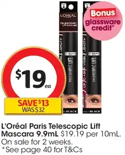 Coles L'Oréal Paris Telescopic Lift Mascara offer