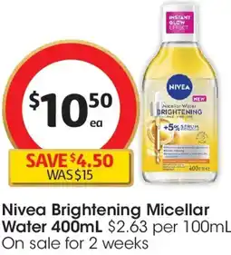 Coles Nivea Brightening Micellar Water offer