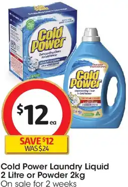 Coles Cold Power Laundry Liquid or Powder offer