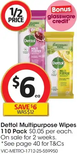 Coles Dettol Multipurpose Wipes offer