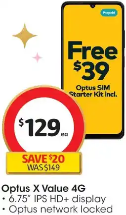 Coles Optus x value 4g offer