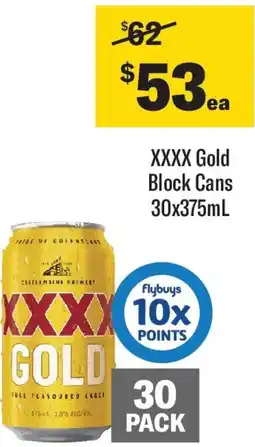 Coles XXXX Gold Block Cans offer