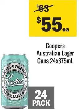 Coles Coopers Australian Lager Cans offer