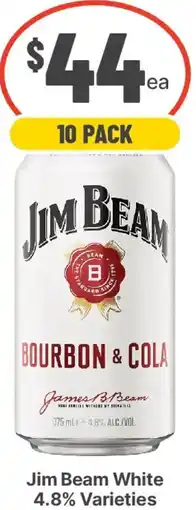 IGA Liquor Jim Beam White 4.8% Varieties offer