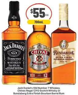 IGA Liquor Jack daniel's old number 7 whiskey, chivas regal 12yo scotch whisky or bundaberg extra finish bourbon barrel rum offer