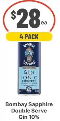 IGA Liquor Bombay Sapphire Double Serve Gin 10% offer