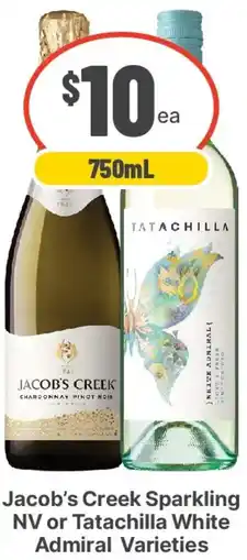 IGA Liquor Jacob's creek sparkling nv or tatachilla white admiral varieties offer
