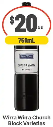 IGA Liquor Wirra Wirra Church Block Varieties offer