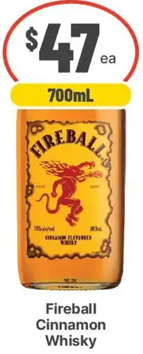 IGA Liquor Fireball Cinnamon Whisky offer