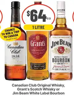 IGA Liquor Canadian Club Original Whisky, Grant's Scotch Whisky or Jim Beam White Label Bourbon offer