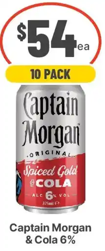 IGA Liquor Captain Morgan & Cola 6% offer