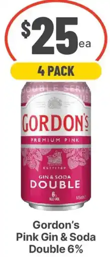 IGA Liquor Gordon's Pink Gin & Soda Double 6% offer