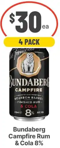 IGA Liquor Bundaberg Campfire Rum & Cola 8% offer