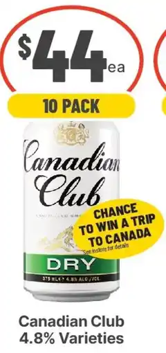IGA Liquor Canadian Club 4.8% Varieties offer