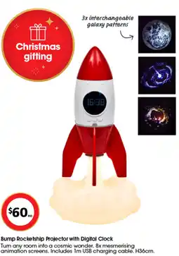 Coles Bump Rocketship Projector with Digital Clock offer