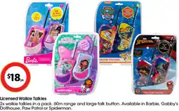 Coles Licensed Walkie Talkies offer
