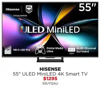 Hisense 55" uled miniled 4k smart tv