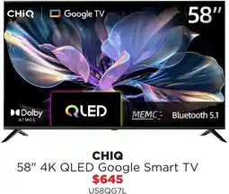 Bing Lee Chiq 58" 4k qled google smart tv offer