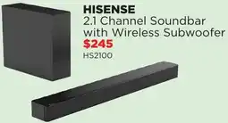 Bing Lee Hisense 2.1 channel soundbar with wireless subwoofer offer