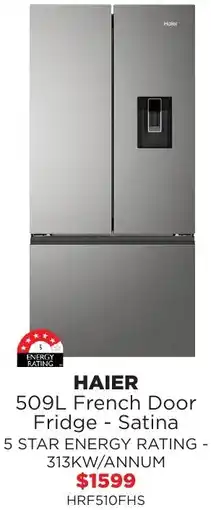 Bing Lee Haier 509l french door fridge satina offer