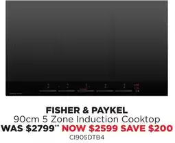 Bing Lee Fisher & paykel 5 Zone Induction Cooktop offer