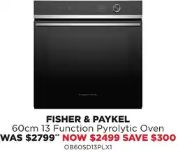 Bing Lee Fisher & paykel 13 Function Pyrolytic Oven offer