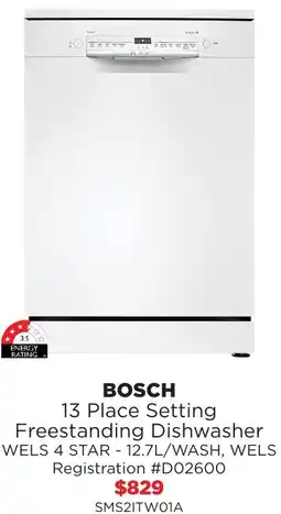Bing Lee Bosch 13 place setting freestanding dishwasher offer