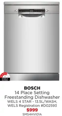 Bing Lee Bosch 14 place setting freestanding dishwasher offer