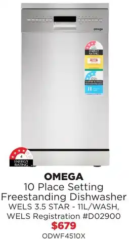 Bing Lee omega 10 Place Setting Freestanding Dishwasher offer