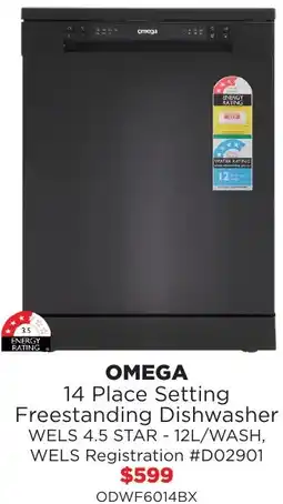 Bing Lee OMEGA 14 Place Setting Freestanding Dishwasher offer