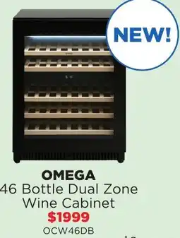 Bing Lee Omega 46 bottle dual zone wine cabinet offer