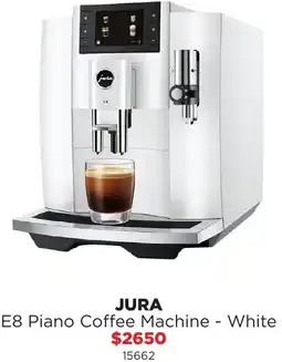 Bing Lee Jura e8 piano coffee machine - white offer