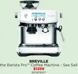 Bing Lee BREVILLE the Barista ProTM Coffee Machine - Sea Salt offer