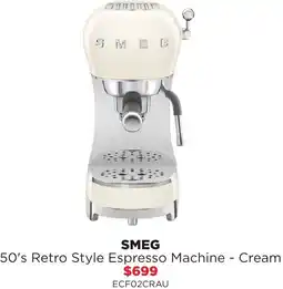 Bing Lee 50's Retro Style Espresso Machine - Cream offer