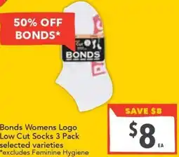 Ritchies Bonds Womens Logo Low Cut Socks offer