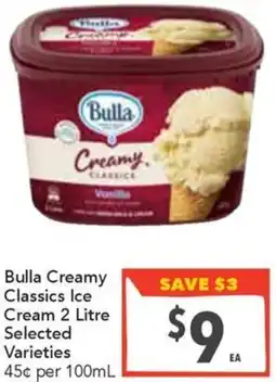 Ritchies Bulla Creamy Classics Ice Cream offer