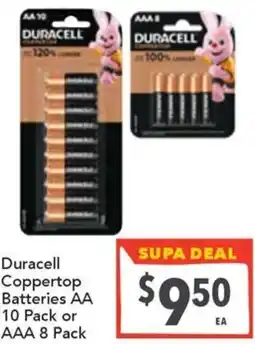 Ritchies Duracell Coppertop Batteries offer