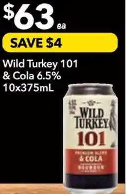 Ritchies Wild Turkey 101 & Cola 6.5% offer