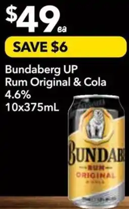 Ritchies Bundaberg UP Rum Original & Cola offer